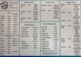 The Sea Merchant menu