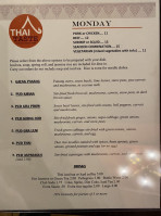 Thai Taste menu