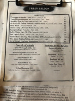 Urban Saloon menu