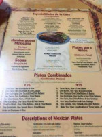 Jalisco Mexican menu