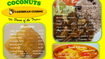 Coconuts Caribbean Cuisine menu