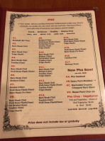 Phở Duy menu