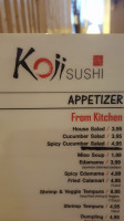 Koji Sushi menu