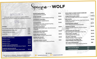 Sparrow Wolf menu