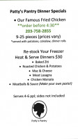 Patty's Pantry Southbury menu