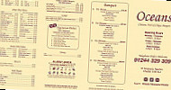 Oceans Take Away menu