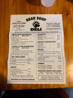 Bear Soup Deli menu