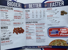 Five Star Pizza menu