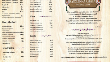 Gościnna Chata menu