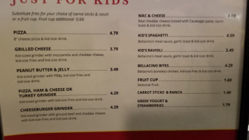 Bellacino's Pizza Grinders menu