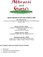 Abbruzzi Giunta's Italian Market menu