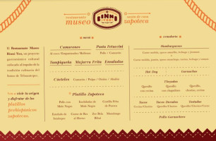 Binni Yoo menu