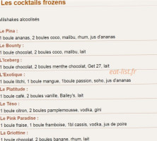 Le Roma menu