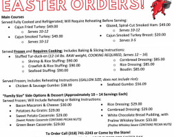 Bergeron's Boudin Cajun Meats Of Bossier City menu