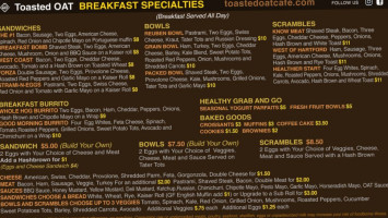 Toasted Oat Canton menu