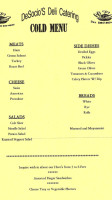 DeSocio Deli & Catering menu