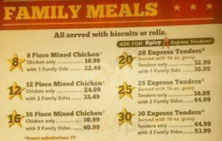 Chicken Express menu