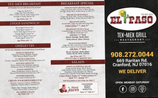 El Paso Tex-mex Grill menu