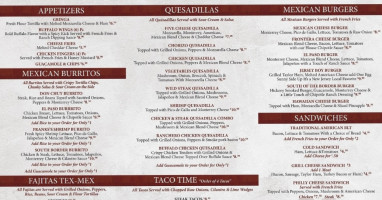 El Paso Tex-mex Grill menu