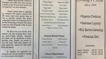 Jimmy's Store menu