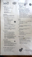 Julie's Coffee And Tea Garden menu