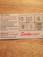 Sarku Japan Sushi menu