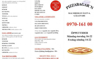 Pizzabagarn I Gällivare Ab menu