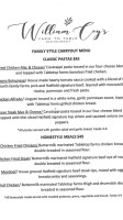 William Coy's Farm To Table menu