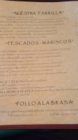 Urubamba menu