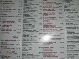 Parador Latino menu