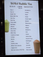 Boba Land menu