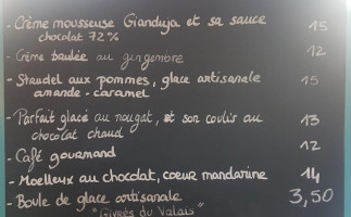 Le Bargeot menu