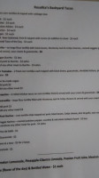 Rosalita's Backyard Tacos menu