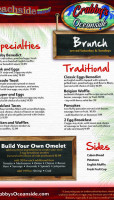 Crabby’s Oceanside menu