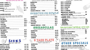 Ale Taco menu