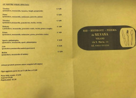 Bar Ristorante Pizzeria Silvana menu