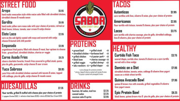 Sabor Latin Street Grill menu