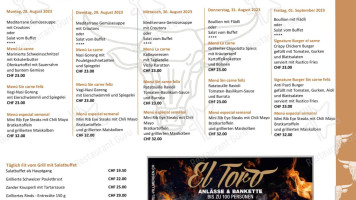 El Toro menu