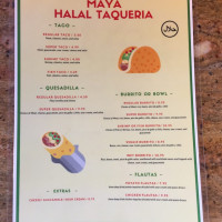 Maya Halal Taqueria menu