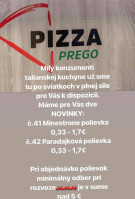 Pizza Prego menu