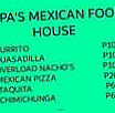 Papa's Mexican Food menu