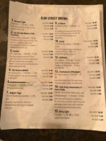 Elm Street Brewing Company menu