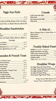 Fisher's Cafe menu