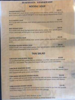 Thai Blues menu