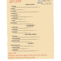 Bistro La Bon menu