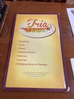 Tria Bakery Cafe menu