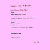 Capachos Fusión menu