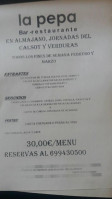 La Pepa menu