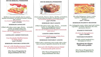 Bruschetta Express menu