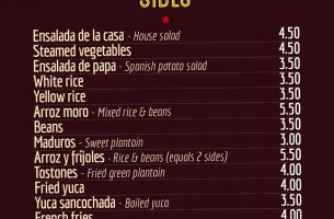 Tina's Cuban Cuisine 3rd.ave. menu